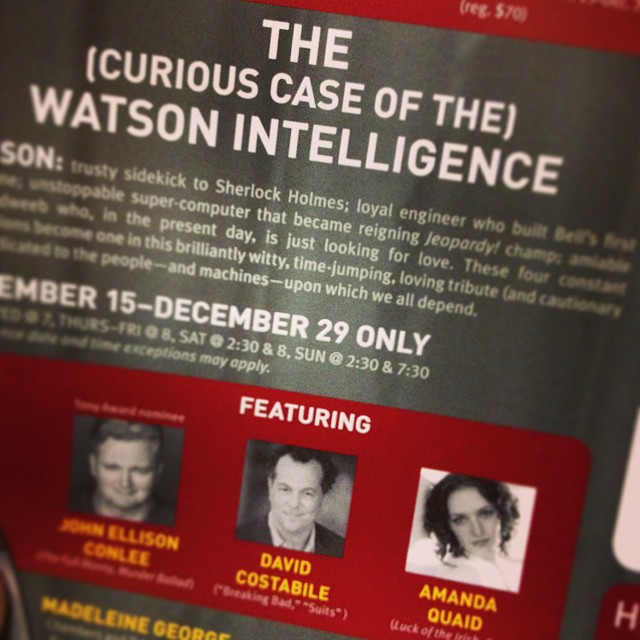 SO MUCH GREAT THEATRE IN NYC RIGHT NOW! David Costabile & Amanda Quaid are both so freakin good. Can't wait. #watsonplay