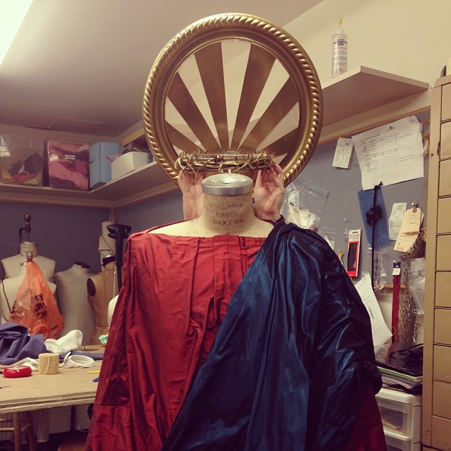 Getting ready for a religious experience\u2014final dress for #PatronSaintPlay tonight!